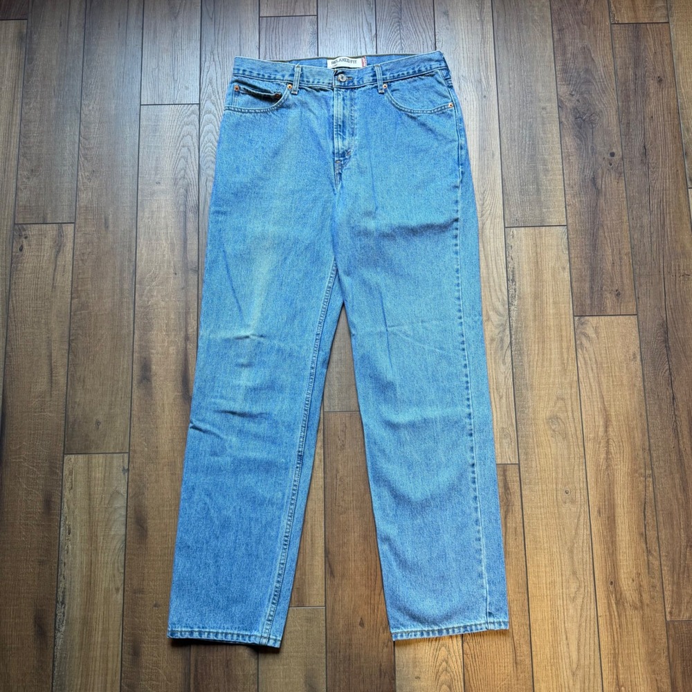 VTG Levi's 550 Relaxed Fit Tapered Jeans Men 34x34 Medium Wash Blue Y2K 00s